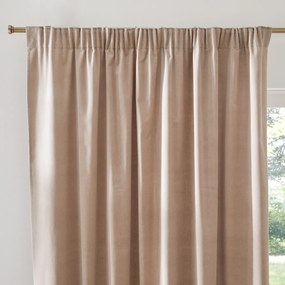 Fluwelen gordijn, met aangerimpelde bies en golf, VELVET