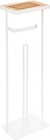 5Five Modern Toiletrolhouder met Telefoonplankje - 59 cm - Wit - Metaal