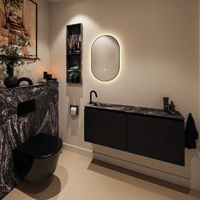 Mondiaz Ture DLux toiletmeubel 120cm urban met wastafel lava links met kraangat