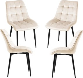 Set 4 Cade Fluwelen Stoelen