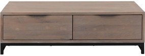 Goossens Salontafel Max rechthoekig, hout eiken blank, urban industrieel, 125 x 37 x 65 cm