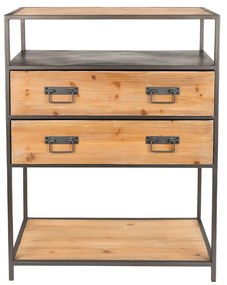 Ladenkast Metaal En Hout - 70x38x90cm.