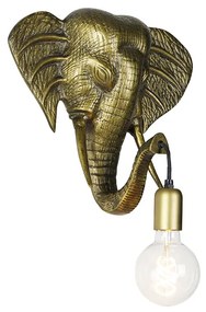 Vintage wandlamp goud - Animal Elefant Landelijk E27 Binnenverlichting Lamp