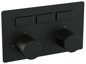 BRAUER Black Carving - 3 functies - inbouwthermostaat - drukknoppen - in/afbouwdelen - zwart mat 5-S-158