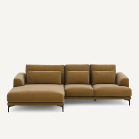 XL hoekbank links in linnen fluweel, MARSILE