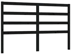 vidaXL Hoofdbord 146x4x100 cm massief grenenhout zwart