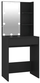 vidaXL Kaptafel met LED-verlichting 60x40x140 cm zwart