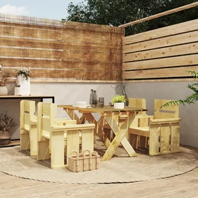 vidaXL 5-delige Tuinset geïmpregneerd grenenhout