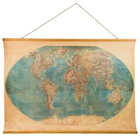 Vintage wereldkaart antiek - 100x70 cm