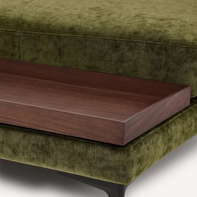 Voetensteun met dienblad, fluweelmix, MODERNISTE, ontwerp Emmanuel Gallina