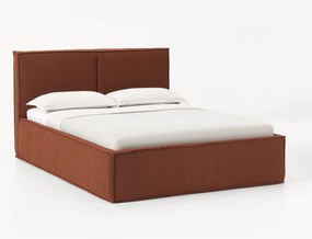 Gestoffeerd bouclé bed Dream met opbergruimte