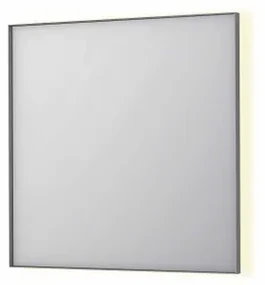 INK SP32 spiegel - 80x4x80cm rechthoek in stalen kader incl indir LED - verwarming - color changing - dimbaar en schakelaar - geborsteld RVS 8410043