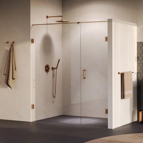 Brauer Void profielloze nisdeur 170cm met draaideur 70cm aan muur koper geborsteld PVD