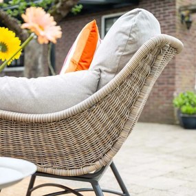 Garden Impressions Selene loungestoelen vintage willow - Mati bijzettafel Ø50x48 cm