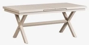 Uitbreidbare Rechthoekige Eettafel Van Aluminium Karena Tapioca Beige & 180 - 240 X 90 Cm - Sklum