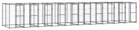 vidaXL Hondenkennel 24,2 m² staal