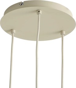 Scandinavische hanglamp beige met wit glas rond 3-lichts - Wisp