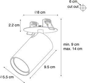 Moderne inbouwspot wit GU10 50mm - Chels