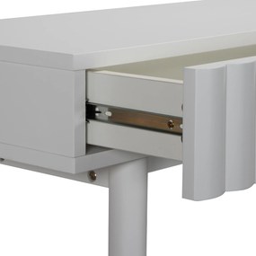 Sidetable Met Grote Ribbels Wit - 120 X 35cm.