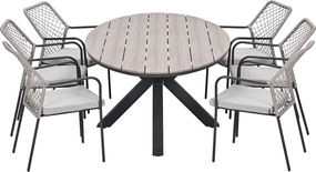 Garden Impressions Ross tuinset sand 7-delig - Tulli tuintafel ovaal 220x115 cm