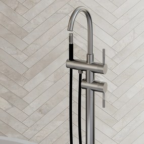 Saniclear Exclusive Curved Pro vrijstaande badkraan RVS