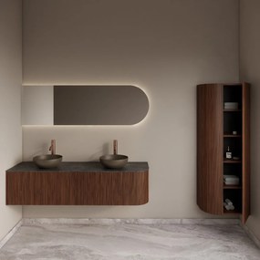 Gliss Design Alluro kolomkast 160cm met ronding links walnut
