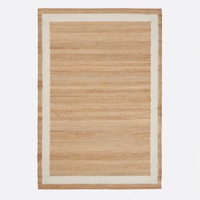 Vloerkleed in jute en wol met contour, Arian