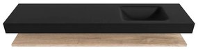 Zaro Alan badmeubel 190cm met planchet washed oak en vrijhangende wastafel cloud rechts zonder kraangat urban