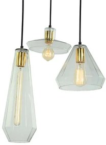 Muse Glazen Vintage Design Hanglamp, 3 Kappen Set