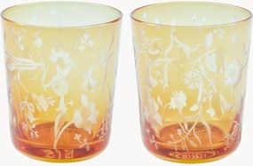 Mondgeblazen tumblers Scattered Flowers, 2-delig