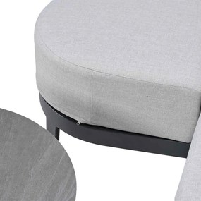 Garden Impressions Malakka loungeset 3-delig chaise longue - donker grijs
