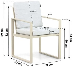 Tuinstoel Aluminium Taupe-naturel-bruin Lifestyle Garden Furniture Nuno