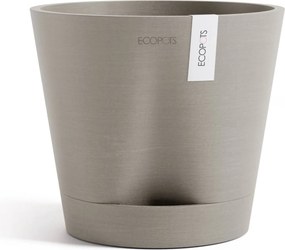 Ecopots bloempot Venice 2 20- Rond - Taupe - Diameter 20,1 x H17,7 cm