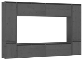 vidaXL Tv-meubelen 8 st massief grenenhout grijs