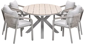 Garden Impressions Tarera tuinset 7-delig dakar sand - Tulli tuintafel 220x115 cm - light teak vironwood