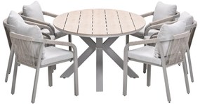 Garden Impressions Tarera tuinset 7-delig dakar sand - Tulli tuintafel 220x115 cm - light teak vironwood