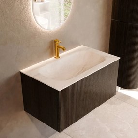 Mondiaz Kurve-dlux 80cm badmeubel shadow met 1 lade en wastafel big small midden 1 kraangat ostra