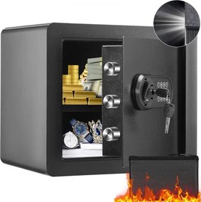 VEVOR Safe 1,2 kubieke voet, meubelkluis met brandwerende geldtas, wachtwoord en sleutel, digitale thuiskluis, uitneembaar schap, binnenkastje, wandkluis voor contant geld, sieraden, documenten, enz.