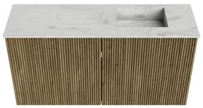 Mondiaz Joya DLux 80cm toiletmeubel dusk met wastafel faye rechts zonder kraangat opalo