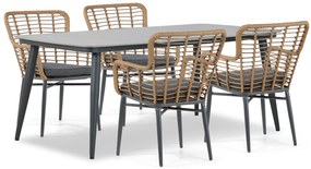 Tuinset 4 personen 180 cm Aluminium/wicker Taupe Lifestyle Garden Furniture Toledo/Vienna