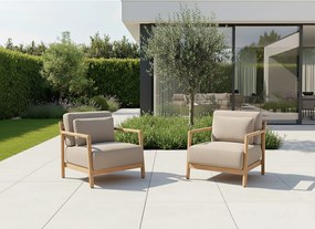 4 Seasons Outdoor Marie Bistro set teak SALE Loungestoel   taupe weerbestendig