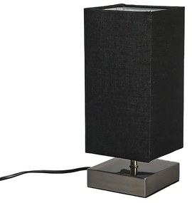 Moderne tafellamp zwart met staal - Milo