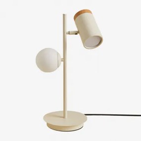 Draaibare Tafellamp Met 2 Lichtpunten Van Ijzer Amaranto Tapioca Beige - Sklum