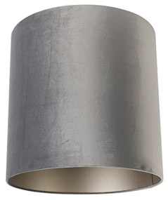 Stoffen Velours lampenkap grijs 40/40/40 Klassiek / Antiek cilinder / rond