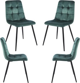 Pack 4 Stuhl Fluwelen Stoelen