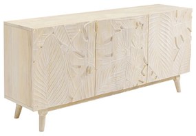 Kare Design Jungle Nature Houten Dressoir Met Bladeren Whitewash - 160x58x75cm.