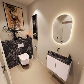 Mondiaz Ture DLux toiletmeubel 60cm rosee met wastafel lava links zonder kraangat