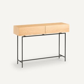 Eiken fineer console, 2 lades, Oreko
