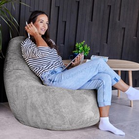 Cloudy Cord Zitzak Stoel - Grijs