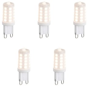 Set van 5 G9 dimbare LED lampen opaal 3W 250 lm 2700K